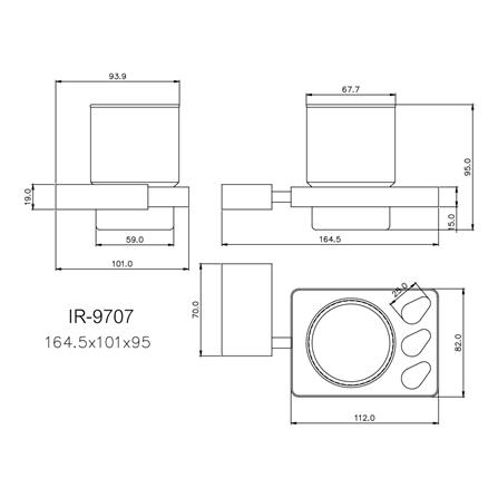 ที่ใส่แปรงและที่วางแก้ว WATSON IR-9707 สเตนเลส_1