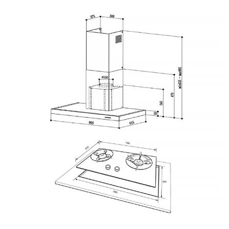 เตาฝัง+เครื่องดูดควัน MEX V7812MHR+K633X90_7