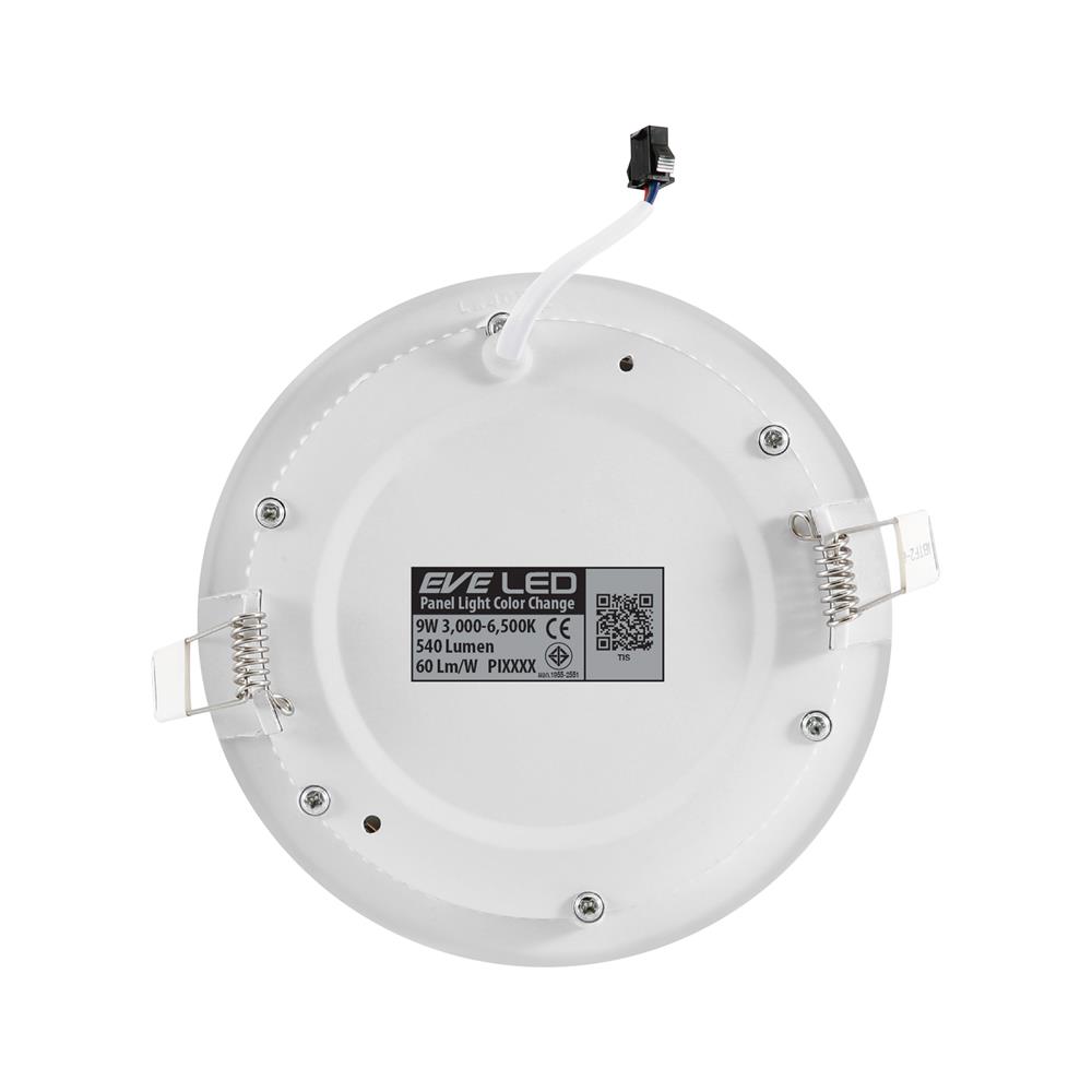 ดาวน์ไลท์ LED EVE PANEL LIGHT COLOR CHANGE 3IN1 566392 5 นิ้ว 9 วัตต์ COOL WHITE/DAYLIGHT/WARM WHITE สีขาว