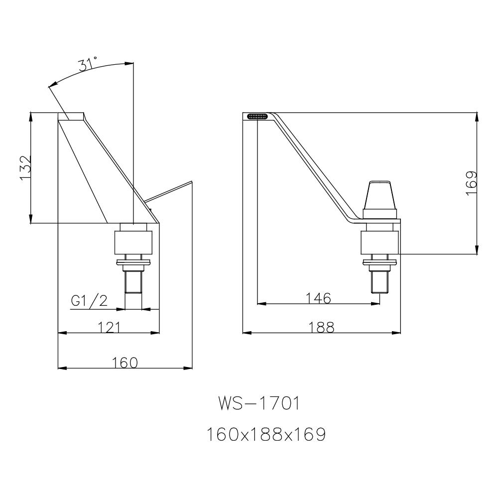 ก๊อกอ่างล้างหน้าเดี่ยว WS WS-1701