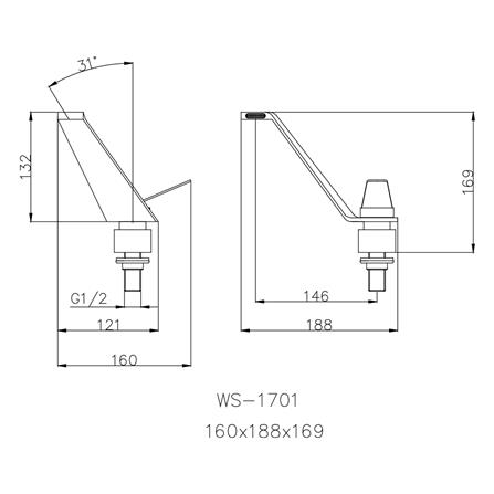 ก๊อกอ่างล้างหน้าเดี่ยว WS WS-1701_1