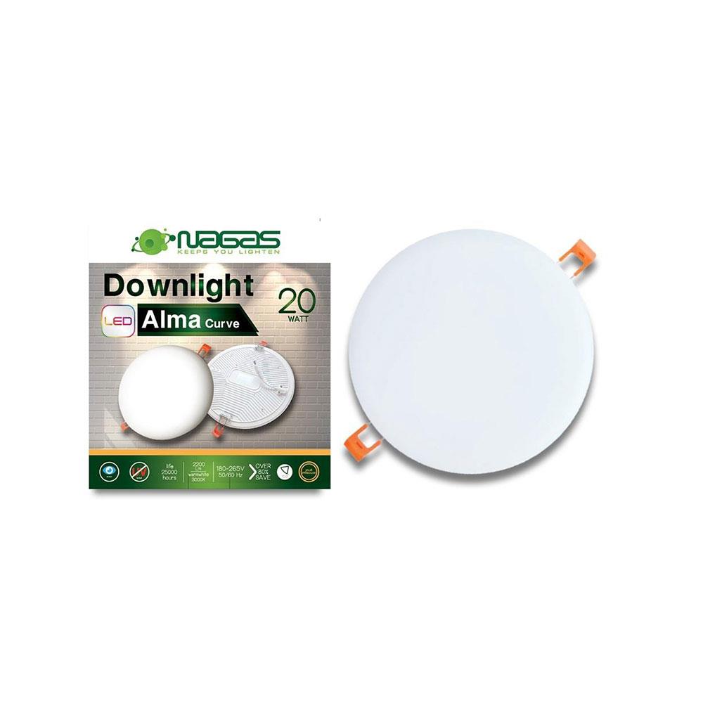 ดาวน์ไลท์ LED NAGAS DWL CURVE 7 นิ้ว 20 วัตต์ WARM WHITE สีขาว