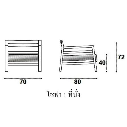 ชุดสนามไม้สัก 4 ที่นั่ง SPRING LATANA สีเทา_7