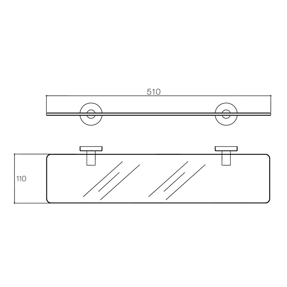 หิ้งกระจก WS GR-6205 สเตนเลส