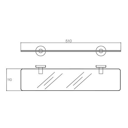 หิ้งกระจก WS GR-6205 สเตนเลส_2