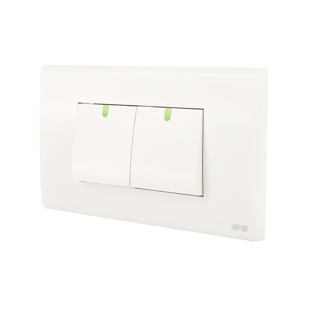 ชุดสวิตช์ 1 ทาง 1.5X2 ช่อง EVE 570030 สีขาว