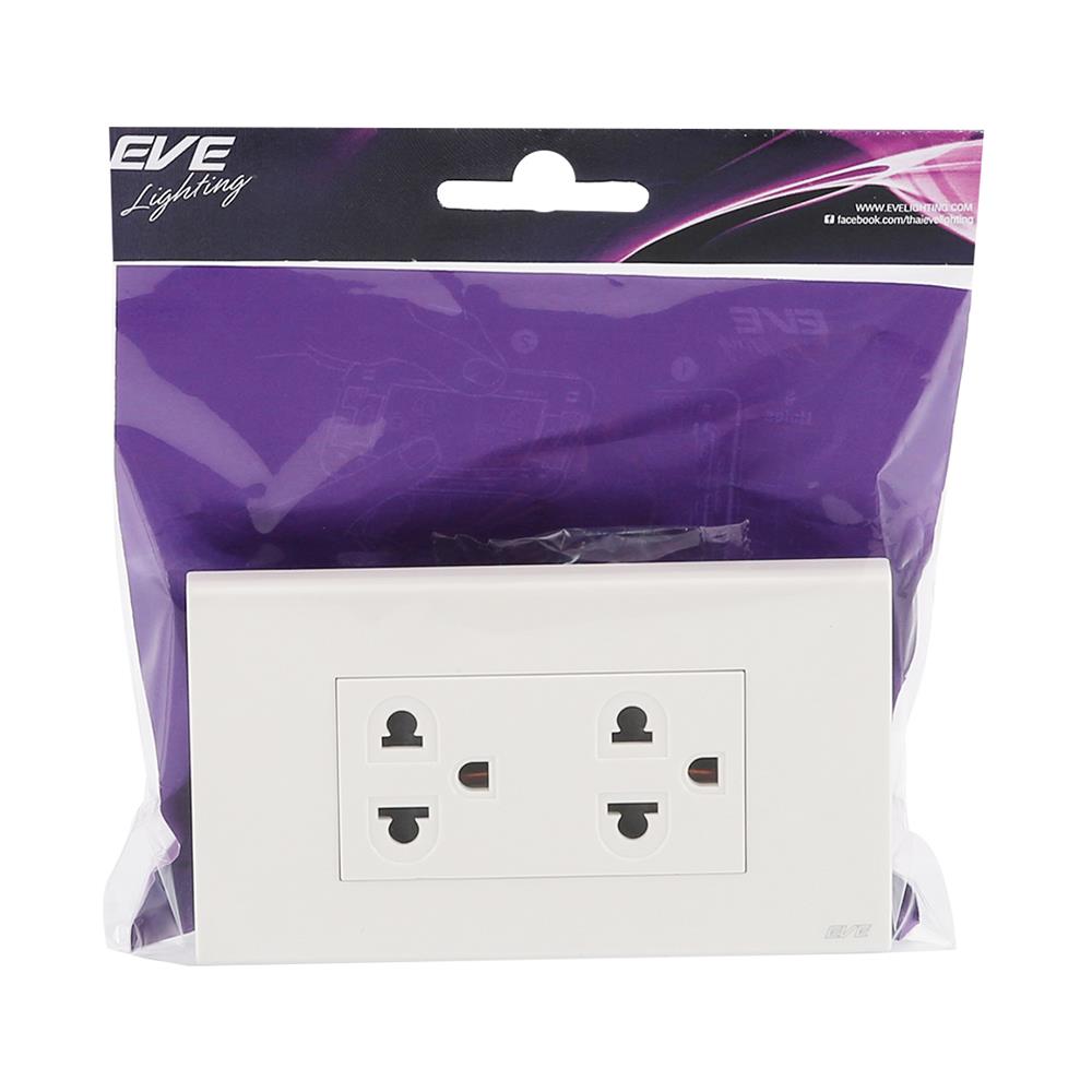 ชุดเต้ารับคู่ 3 ขา EVE 570085 สีขาว