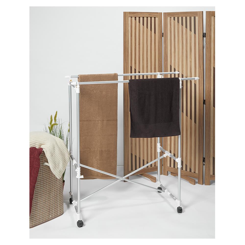 ราวตากผ้าอะลูมิเนียมพับได้มีล้อ  110cm PLIM