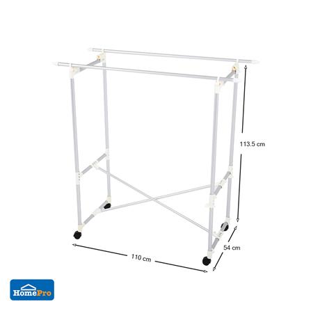 ราวตากผ้าอะลูมิเนียมพับได้มีล้อ  110cm PLIM_6