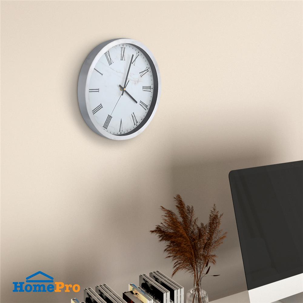 นาฬิกาแขวน HOME LIVING STYLE STEEN 12 นิ้ว สีเงิน
