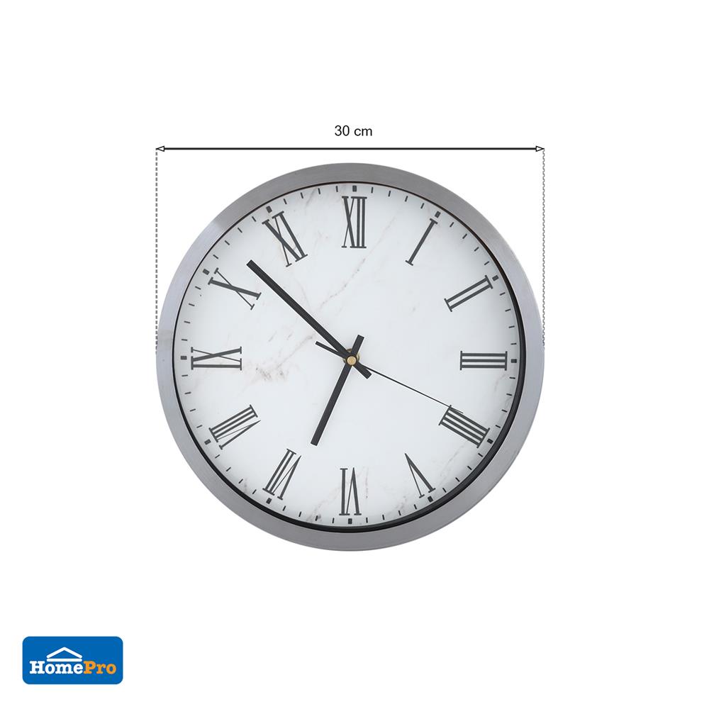 นาฬิกาแขวน HOME LIVING STYLE STEEN 12 นิ้ว สีเงิน