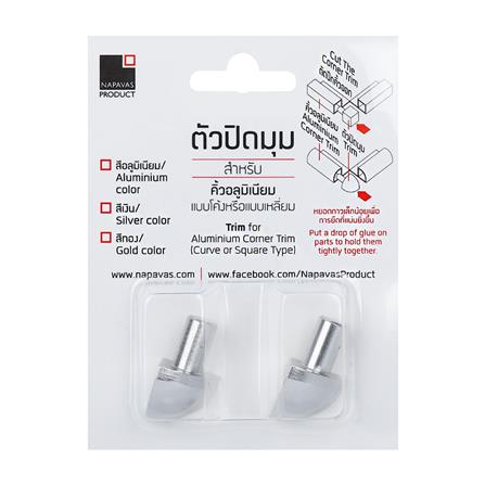 ตัวปิดมุมคิ้วอะลูมิเนียมแบบโค้ง 14 มม. DC141 สีเงินเงา_2