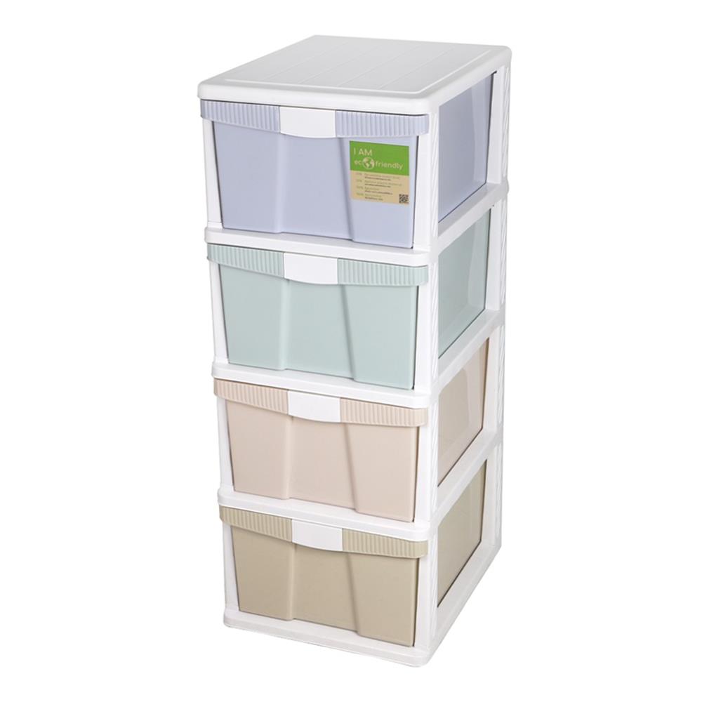 ตู้ลิ้นชัก 4 ชั้น STACKO FRIENDLY 40x50x104 ซม. หลากสี