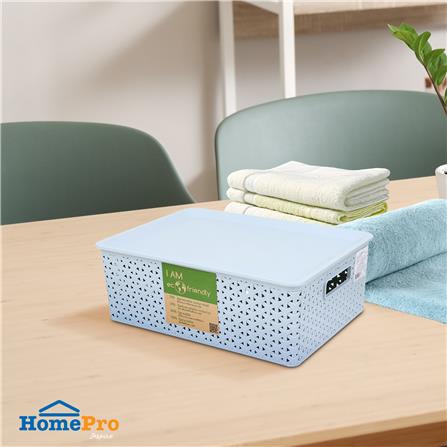 ตะกร้าเหลี่ยมมีฝา PLIM FRIENDLY ขนาด M ฟ้า_4