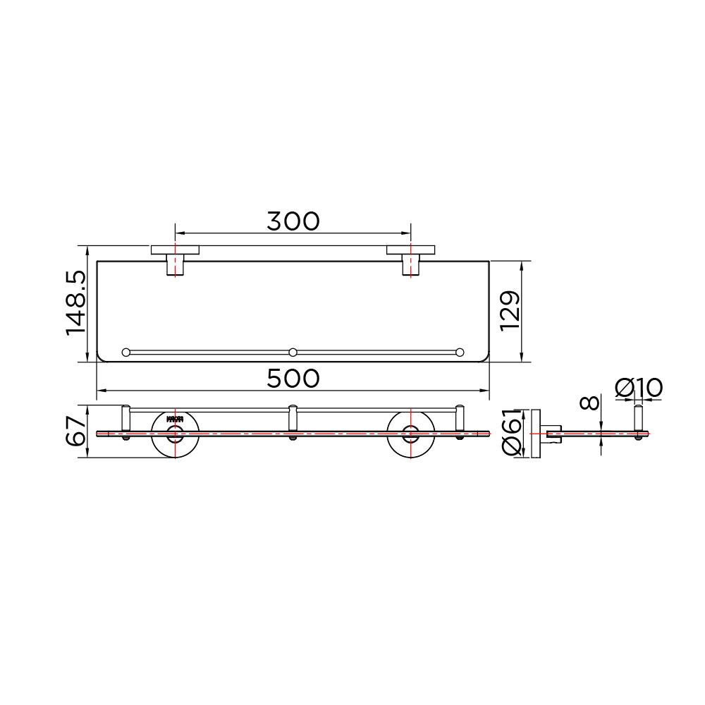 หิ้งกระจก KARAT FAUCET KB-15-732-63 สเตนเลส