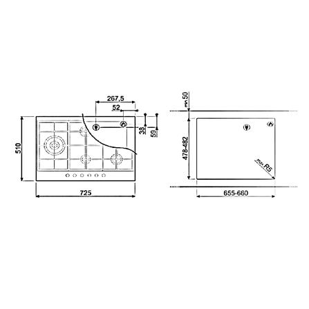 เตาฝังแก๊ส SMEG PX175L 73 ซม._1