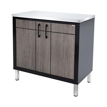 ตู้ตั้งพื้นท็อปเรียบ CABIN CHIC 90x85 ซม. สี GRAY OAK_1
