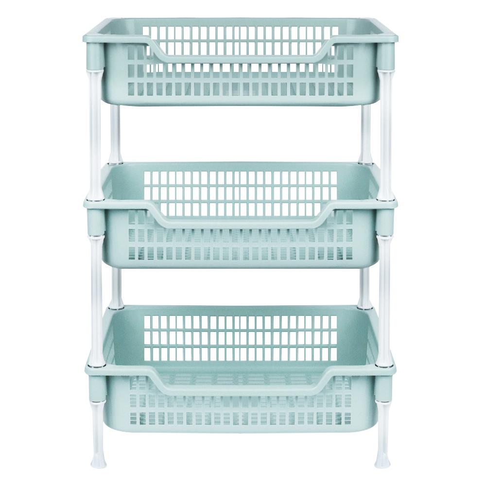 ชั้นวางของพลาสติก 3 ชั้น API ECO FRIENDLY สีเขียว