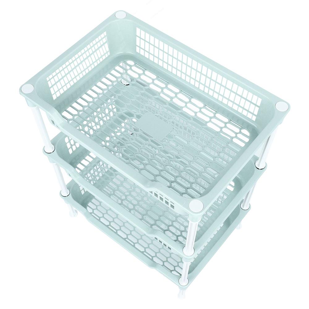 ชั้นวางของพลาสติก 3 ชั้น API ECO FRIENDLY สีเขียว