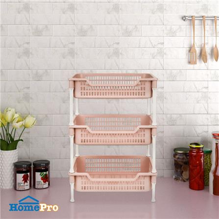 ชั้นวางของพลาสติก 3 ชั้น API ECO FRIENDLY สีชมพู_3