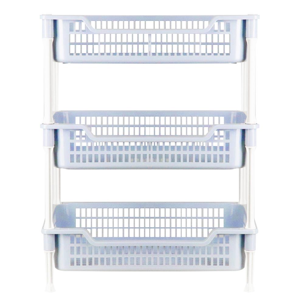 ชั้นวางของพลาสติก 3 ชั้น API ECO FRIENDLY สีฟ้า