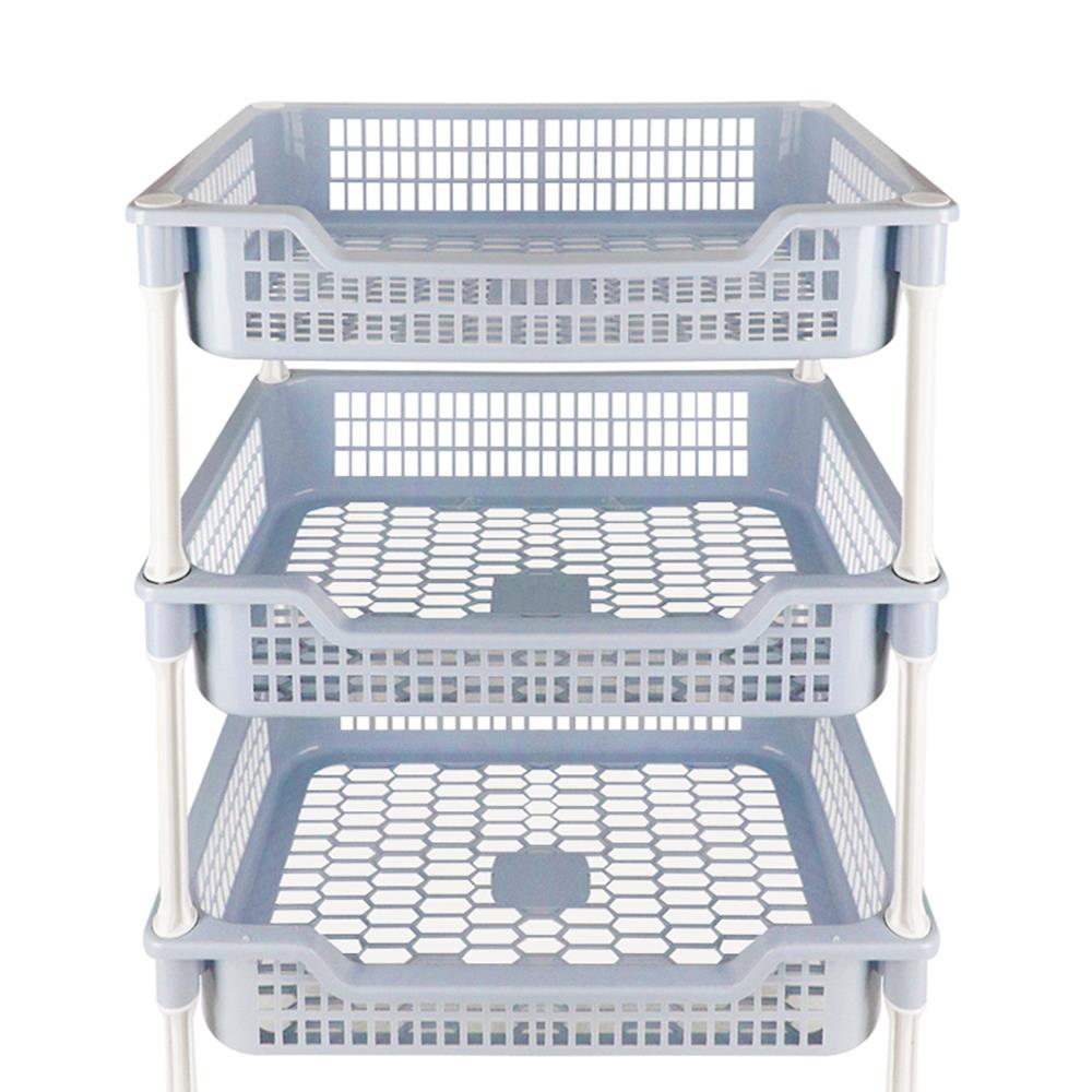 ชั้นวางของพลาสติก 3 ชั้น API ECO FRIENDLY สีฟ้า