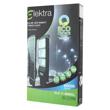 ไฟถนน SOLAR ELEKTRA ELE-D 90 วัตต์ DAYLIGHT สีดำ_5