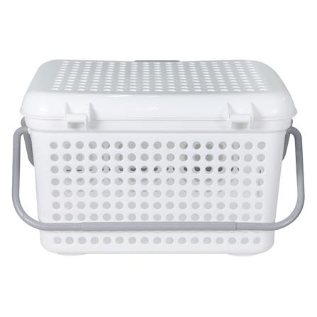 ตะกร้าผ้าเหลี่ยมมีฝาหูหิ้ว PLIM 2540 SIZE M สีขาว_2