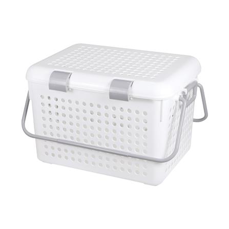 ตะกร้าผ้าเหลี่ยมมีฝาหูหิ้ว PLIM 2550 SIZE L สีขาว