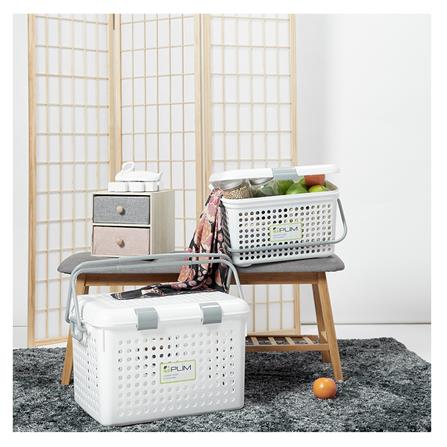 ตะกร้าผ้าเหลี่ยมมีฝาหูหิ้ว PLIM 2550 SIZE L สีขาว_2