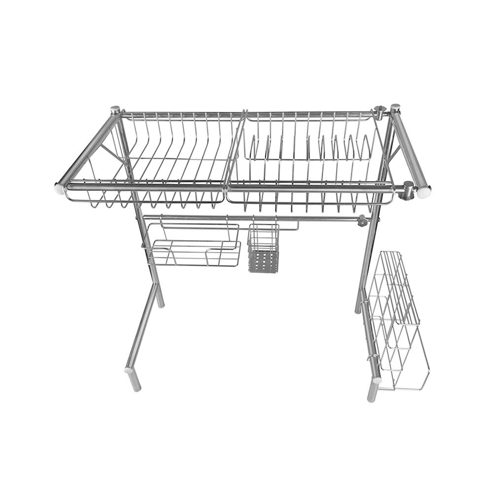 ชั้นวางจานสเตนเลสคร่อมซิงค์ปรับขนาดได้ KECH