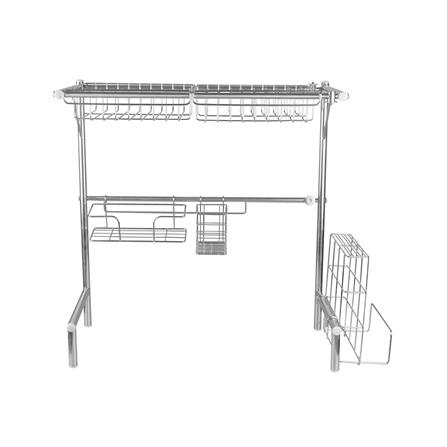 ชั้นวางจานสเตนเลสคร่อมซิงค์ปรับขนาดได้ KECH