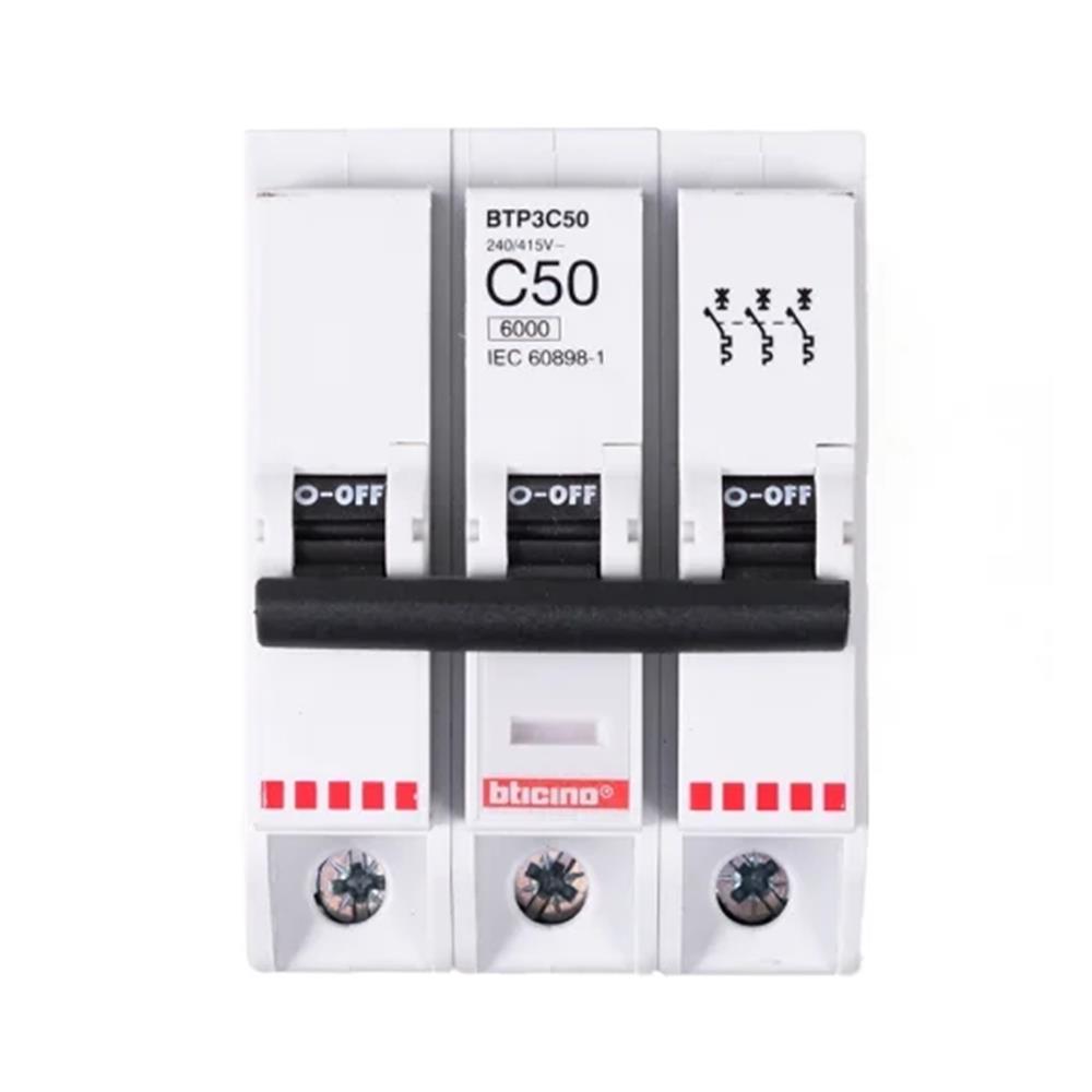 เซอร์กิตเบรกเกอร์ 3 โพล 3 เฟส BTICINO BTP3C50 50 แอมป์