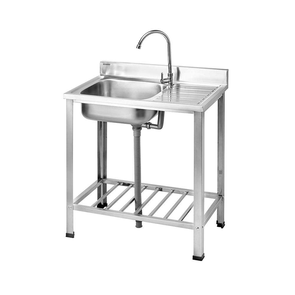 ซิงค์ขาตั้ง 1หลุม 1ที่พัก PARNO NK7546C สเตนเลส