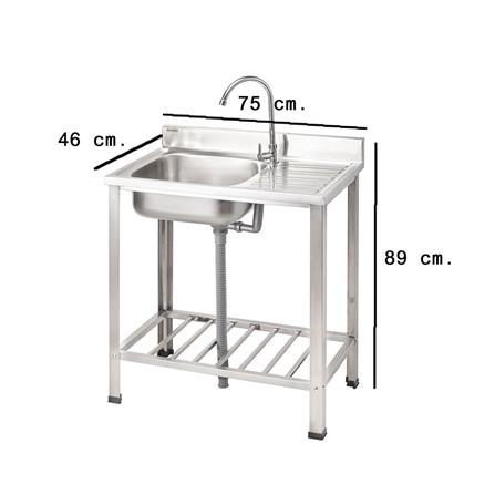 ซิงค์ขาตั้ง 1หลุม 1ที่พัก PARNO NK7546C สเตนเลส_4