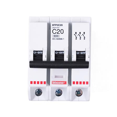 เซอร์กิตเบรกเกอร์ 3 โพล 3 เฟส BTICINO BTP3C20 20 แอมป์_0