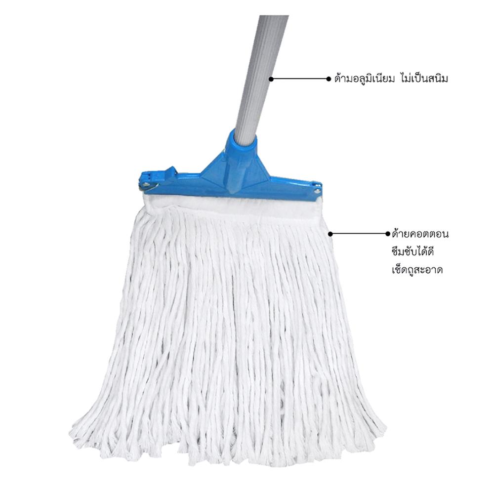 ไม้ม็อบคอตตอน POWER GREEN 10 นิ้ว สีฟ้า