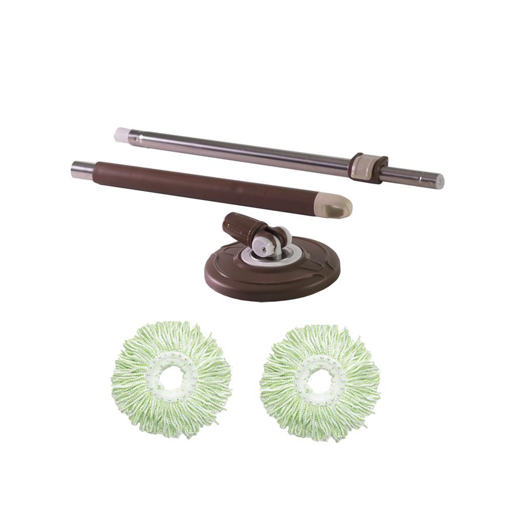 ไม้ม็อบไมโครไฟเบอร์กลม POWER GREEN MS1004 6นิ้ว สีน้ำตาล