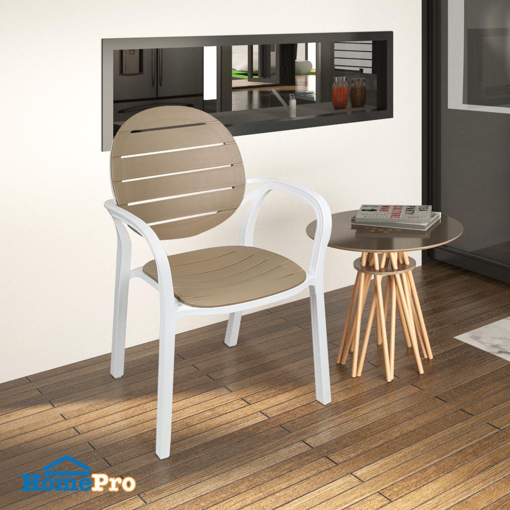 เก้าอี้พลาสติก SPRING VINEKO สีน้ำตาลอ่อน