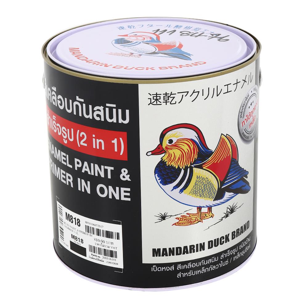 สีเคลือบกันสนิม TOA เป็ดหงส์ 2 IN 1 สีดำ M818 1 แกลลอน