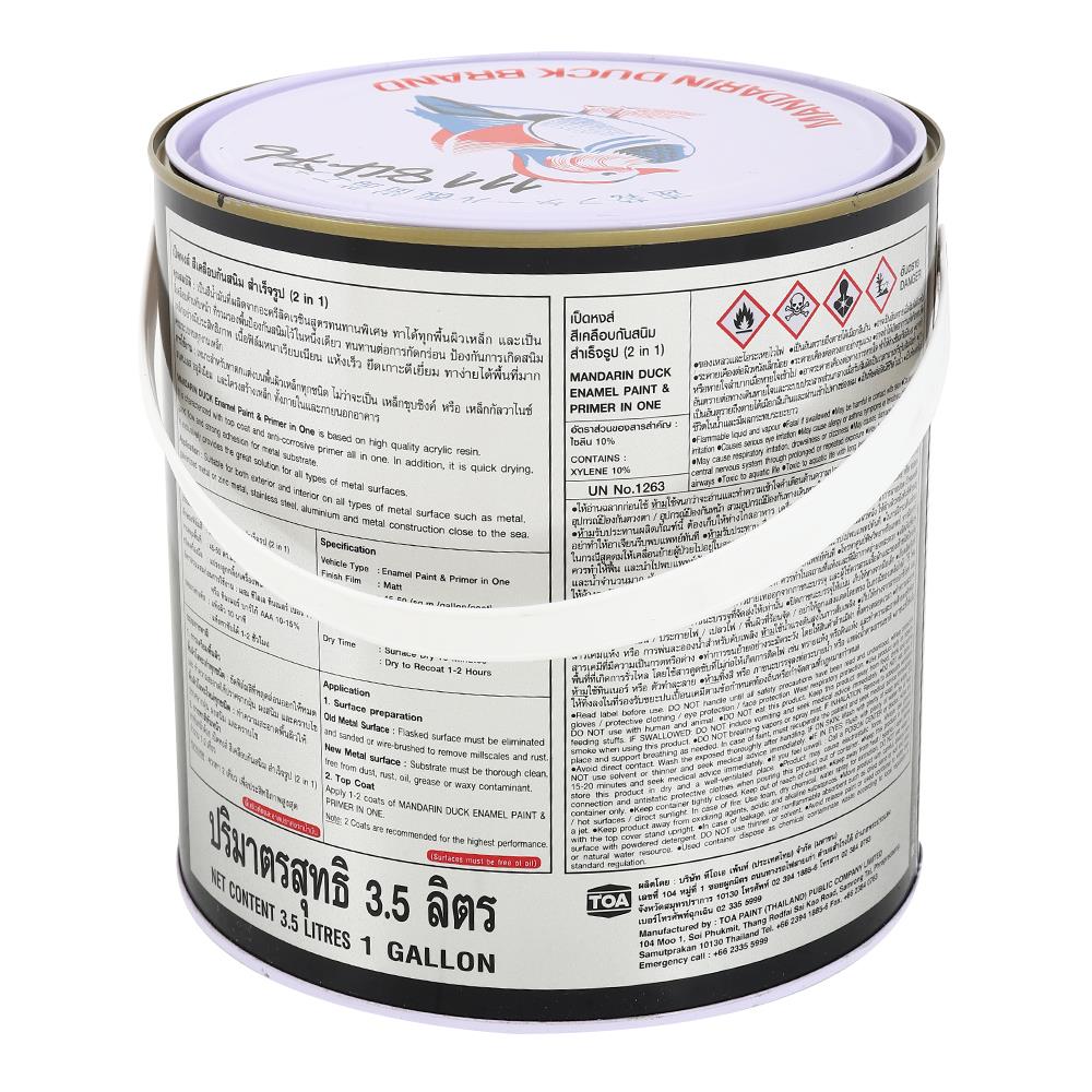 สีเคลือบกันสนิม TOA เป็ดหงส์ 2 IN 1 สีดำ M818 1 แกลลอน