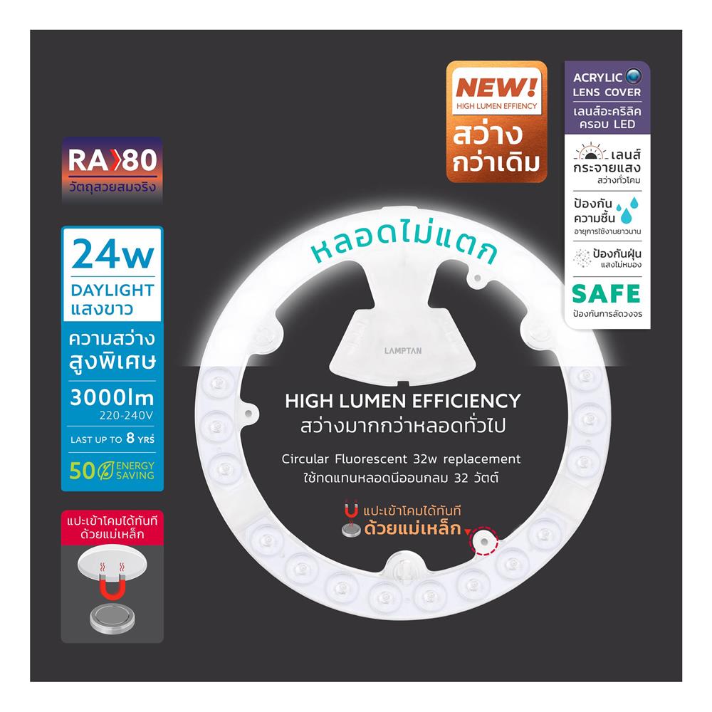 หลอด LED LAMPTAN CEILING MODULE AMBIT 24 วัตต์ DAYLIGHT