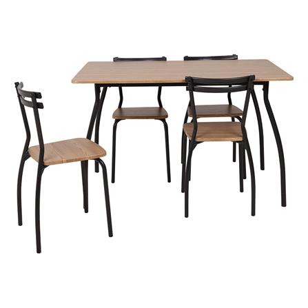 ชุดโต๊ะอาหาร 4 ที่นั่ง FURDINI REEDER SQUARE สีโอ๊ค_0