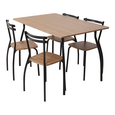 ชุดโต๊ะอาหาร 4 ที่นั่ง FURDINI REEDER SQUARE สีโอ๊ค_1