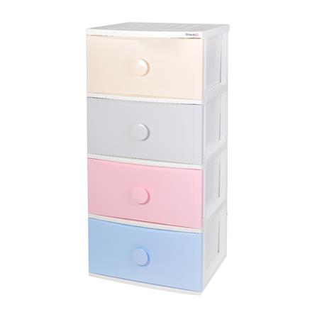 ตู้ลิ้นชัก 4 ชั้น มีล้อ STACKO C15 56x45x125 ซม. สีพาสเทล