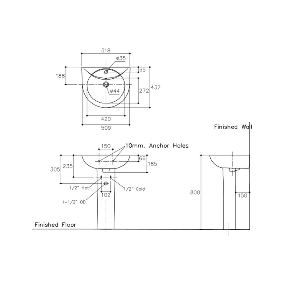 ขาตั้ง ยาว KARAT K-23886X-WK สีขาว