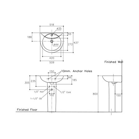 ขาตั้ง ยาว KARAT K-23886X-WK สีขาว_2