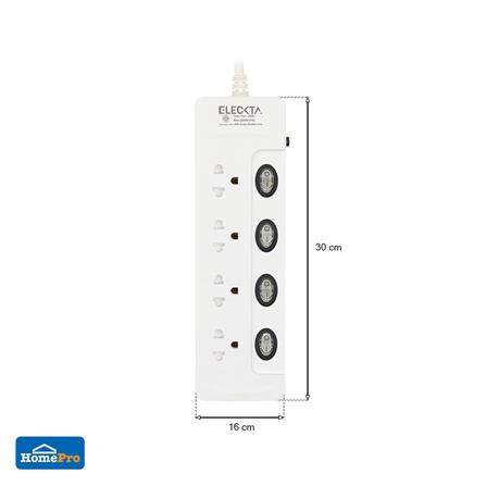 รางปลั๊กไฟ 4 ช่อง 4 สวิตช์ ELECKTA ET443M-SCL 3 ม._3
