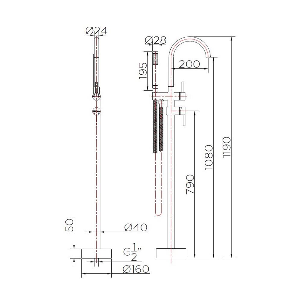 ก๊อกผสมลงอ่างแบบขาตั้ง KARAT FAUCET KF-42-771-50