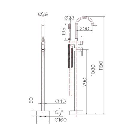ก๊อกผสมลงอ่างแบบขาตั้ง KARAT FAUCET KF-42-771-50_3